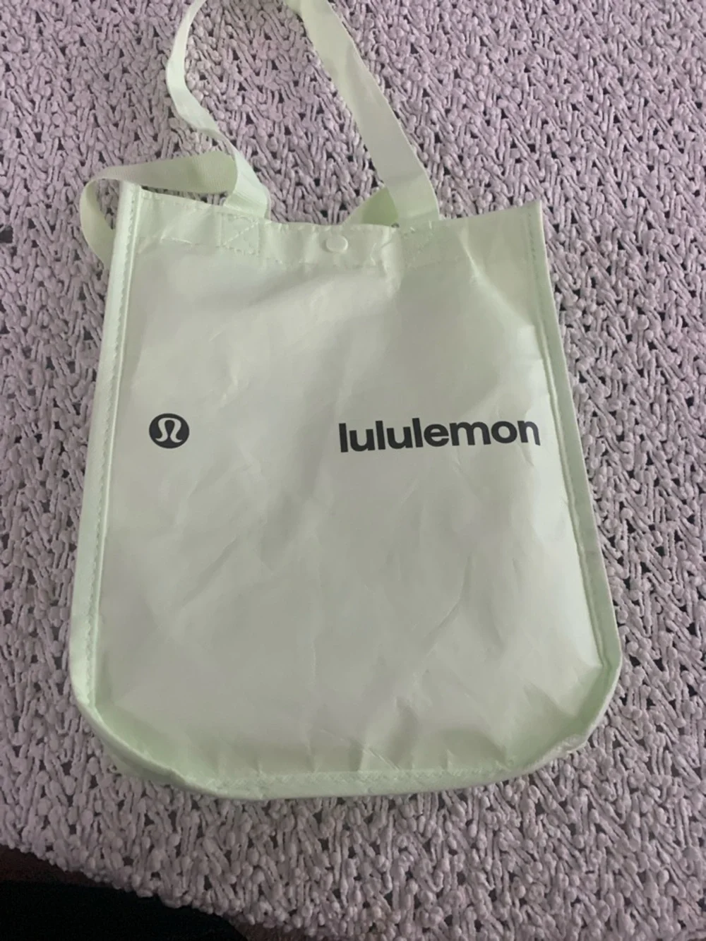 lululemon athletica reusable Mint Green Logo Tote